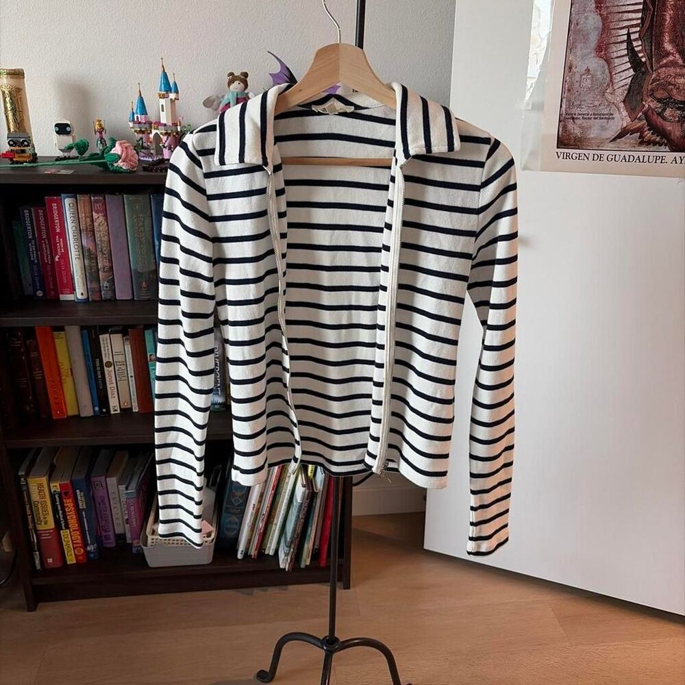 Madewell Striped Open Front Cardigan Sweater XS